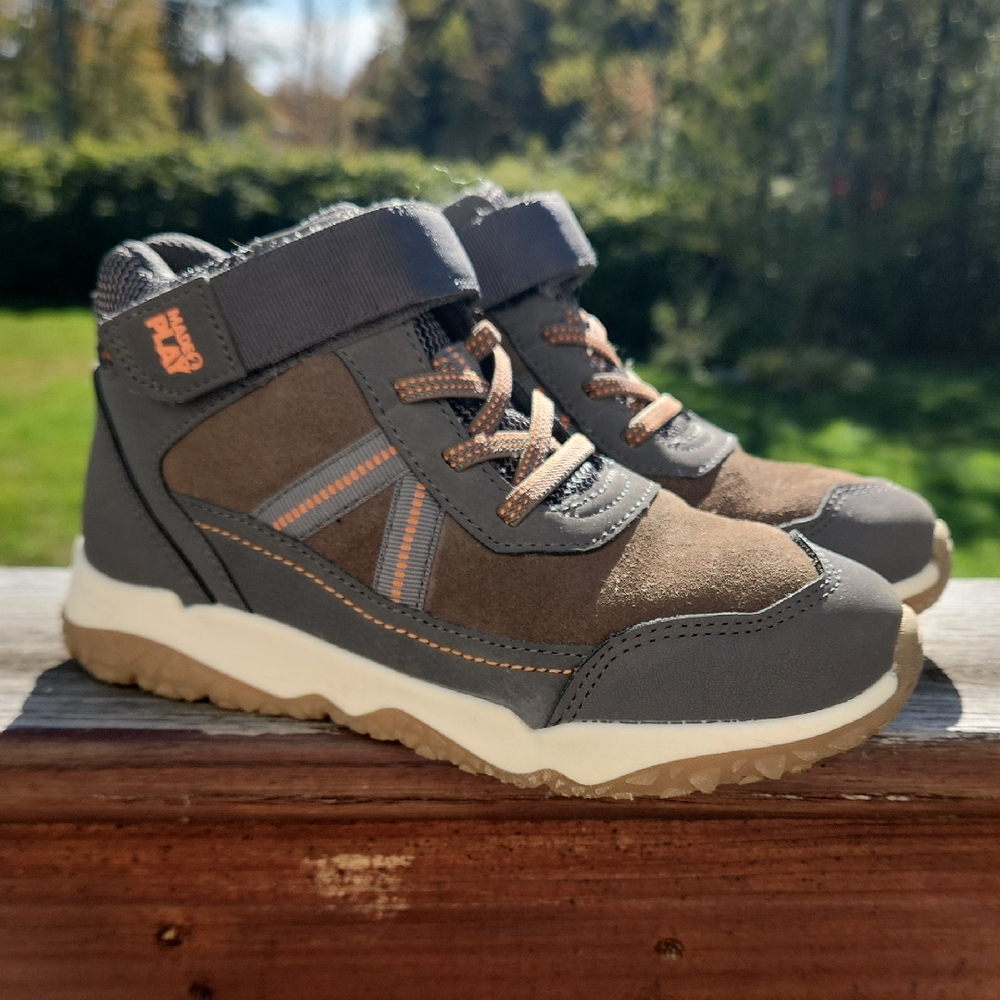 StridE Rite Kids High-Top Sneakers - Gray and Brown Like New
